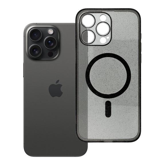 Futerał do iPhone 15 PRO MAX Clear Mag Cover zgodny z MagSafe (camera protection) czarny glitter