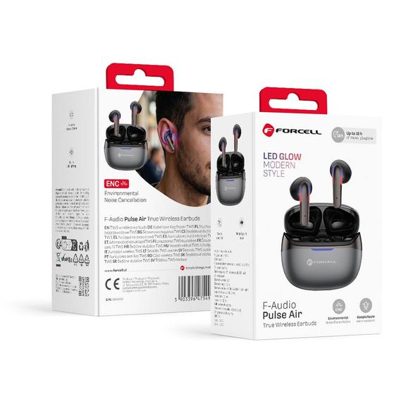 Słuchawki bezprzewodowe douszne TWS Forcell F-Audio Pulse Air ENC czarny 0INT