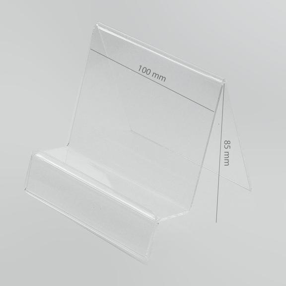 Podstawka Pionowa Plexi / Stojak na telefon / tablet z Zakładką na Cenę (Navi/Tablet)