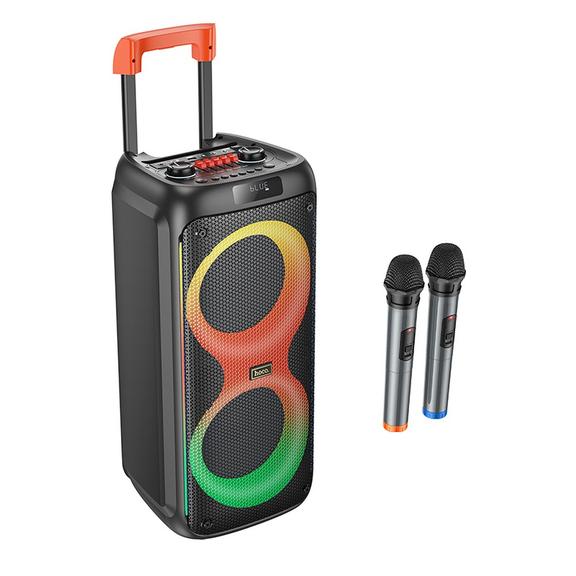 EOL HOCO głośnik bluetooth + 2 x bezprzewodowe mikrofony HA7 czarny