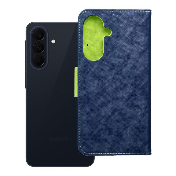 Etui z klapką na Samsung A57 5G Fancy Book granatowo-limonkowe