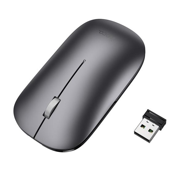 Myszka bezprzewodowa dual-mode (Bluetooth, 2.4G) 1600 dpi Hoco GM43 szara