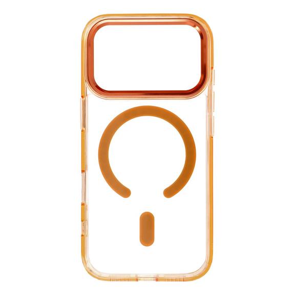 Etui na iPhone 18 Pro / 17 Pro Frame Clear Hybrid Mag Cover zgodny z MagSafe pomarańczowe