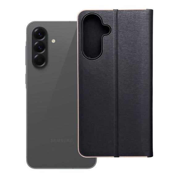 Etui z klapką na Samsung A56 5G Luna Book Gold czarne