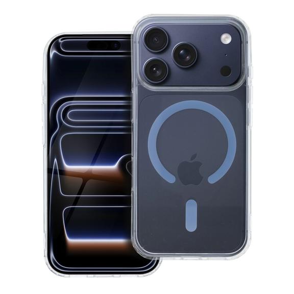 Etui na iPhone 18 Pro / 17 Pro Drop Glue Colorful Ring Mag Cover zgodne z MagSafe jasnoniebieskie