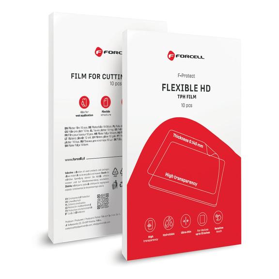 Folia do cięcia do plotera Forcell F-Protect Flexible TABLET HD dla tabletów do 13" 10 sztuk transparentnena
