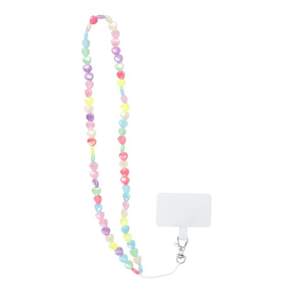 Smycz do telefonu, Zawieszka do telefonu - PIXIE / długość sznura 68cm (34cm w pętli) / na szyję - serca