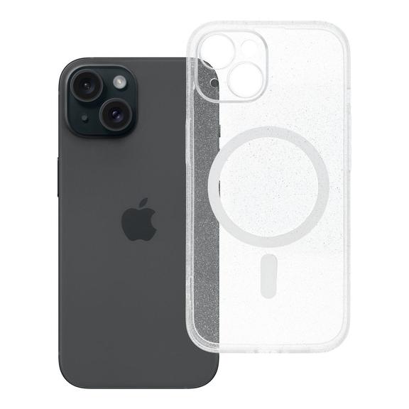 Etui na iPhone 15 Clear Mag Cover - Glitter (Str / Camera Protection) zgodne z MagSafe transparentne glitter