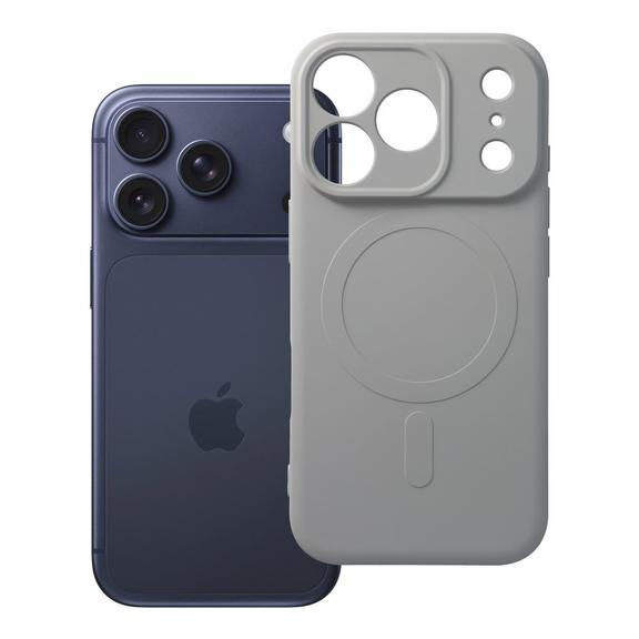 Etui na iPhone 17 Pro / 18 Pro (low camera edge) Silicone Mag Cover zgodne z MagSafe (camera protection) tytanowy
