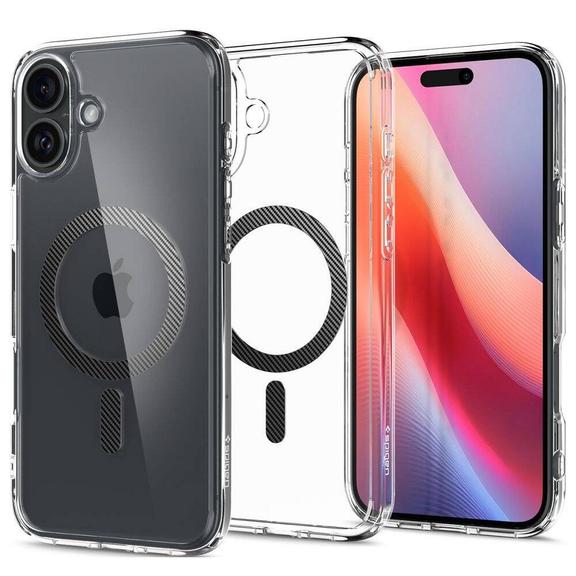 SPIGEN futerał ULTRA HYBRID MAG kompatybilny z MagSafe do IPHONE 16 carbon fiber
