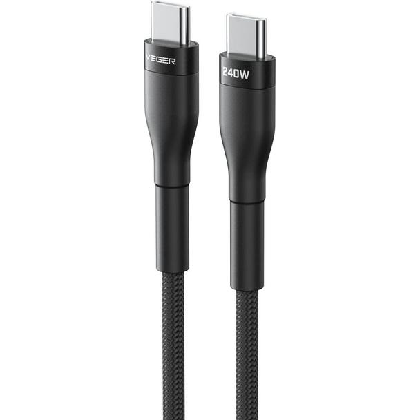 Kabel USB C do USB C VEGER PD 5A 240W 1,5 m CC03 czarny