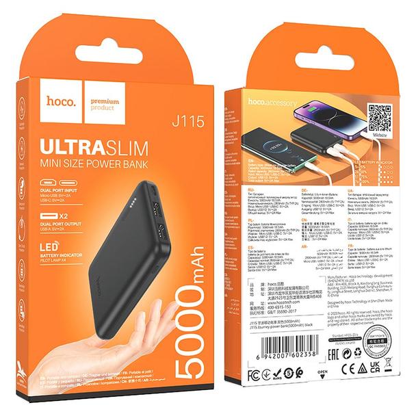 HOCO powerbank 5000 mAh 2A J115 czarny