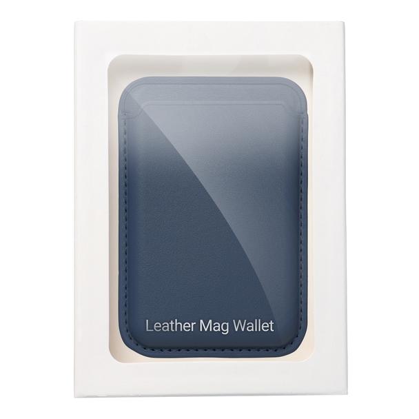 Portfel magnetyczny na karty LEATHER MAG WALLET kompatybilny z MagSafe  niebieski