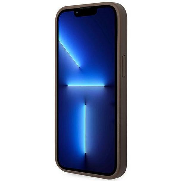 GUESS futerał do IPHONE 14 Plus GUHCP14MG4GFBR (4G Gold Logo) brązowy