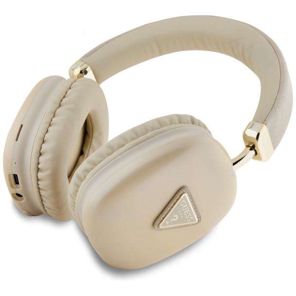 Słuchawki bezprzewodowe nauszne Guess Metallic Triangle Logo złote