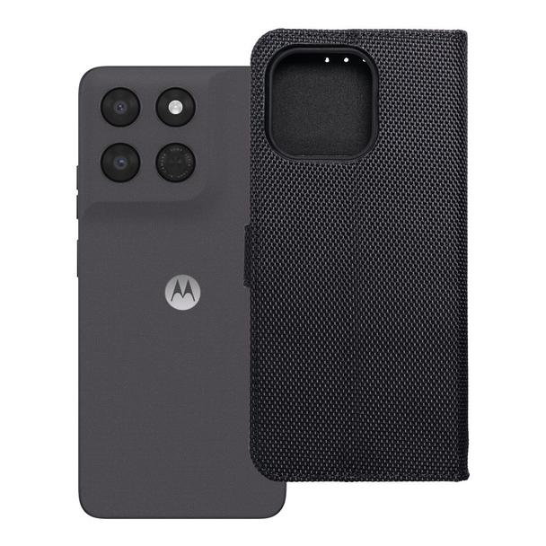 Etui z klapką na Motorola G37 4Card RFID antykradzieżowe tech fabric czarne