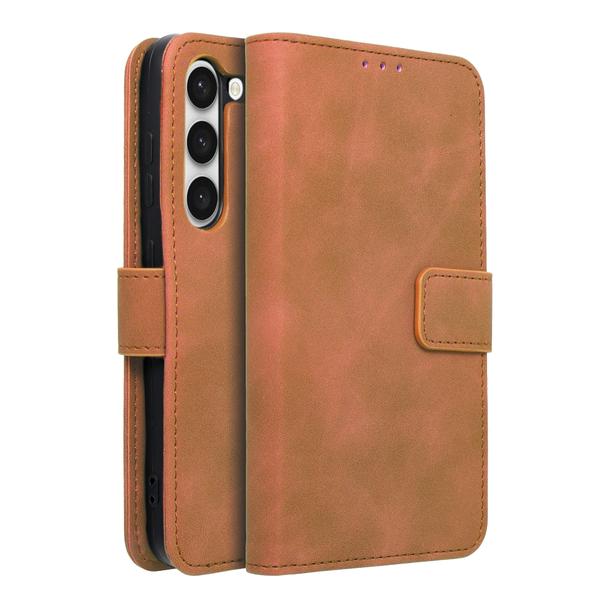 Etui z klapką na Samsung S23 Tender Book brązowe