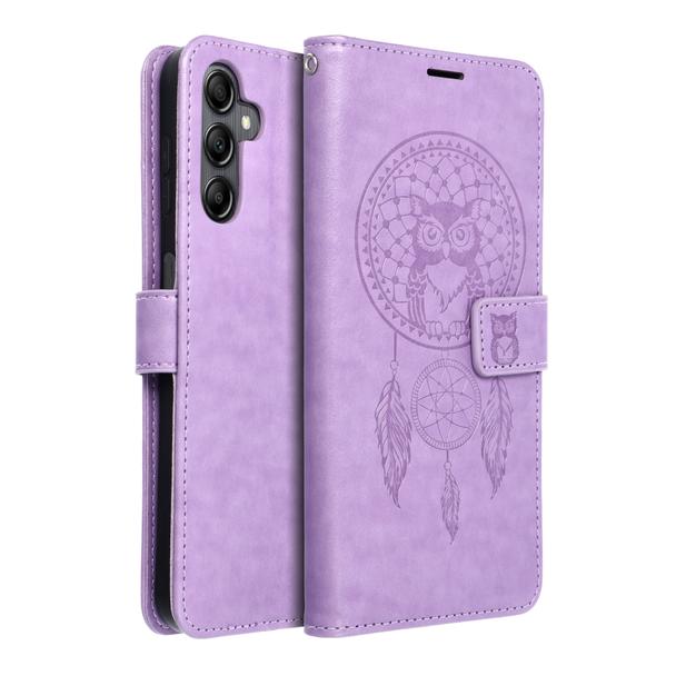 Etui z klapką na Samsung A14 4G / A14 5G Mezzo Book łapacz snów fioletowe