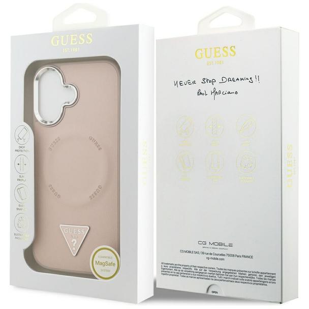 GUESS futerał do IPHONE 17 kompatybilny z MagSafe GUHMP17SPSDTSCMP (PU W/ Triangle Logo) różowy