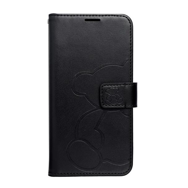 Etui z klapką na iPhone 16e (SE 4 2025) Mezzo Book teddy bear czarne