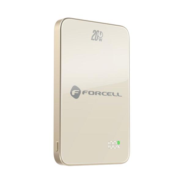 Powerbank zgodny z MagSafe Forcell F-Energy SuperSlim F5K8 QC4.0 PD3.0 15W 5000 mAh tytanowy pustynny 0INT