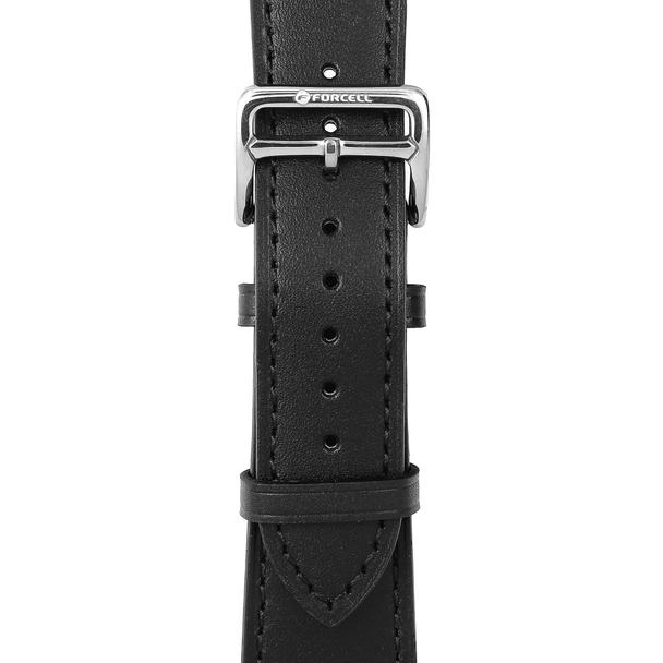 Pasek do Apple Watch Forcell F-Design FA20 dziurki skóra ekologiczna 38 / 40 / 41 mm czarny