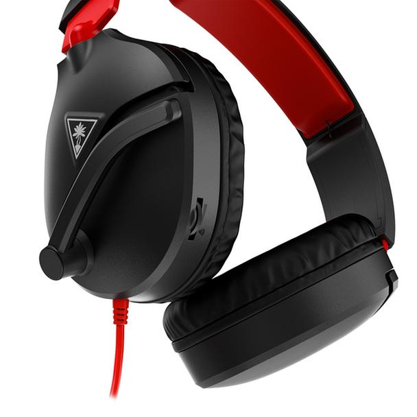 Słuchawki przewodowe nauszne Jack 3,5 mm z mikrofonem Turtle Beach Recon 70N czerwono-czarne