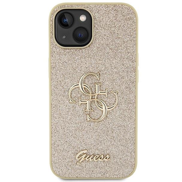 GUESS futerał do IPHONE 15 Plus GUHCP15MHG4SGD (Fixed Glitter Big 4G) złoty