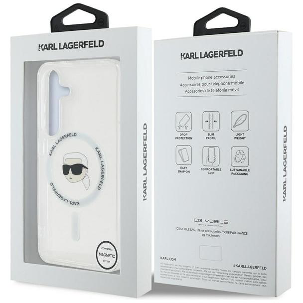 KARL LAGERFELD futerał do SAMSUNG S25 KLHMS25SHLSKIH (Magnetic IML Metal K. Heads) biały