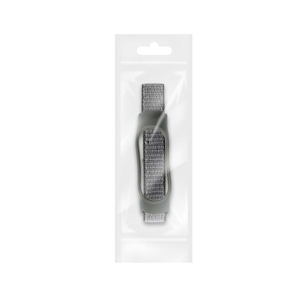 Pasek nylonowy do XIAOMI Mi Band 5 / 6 / 7 szary (19)