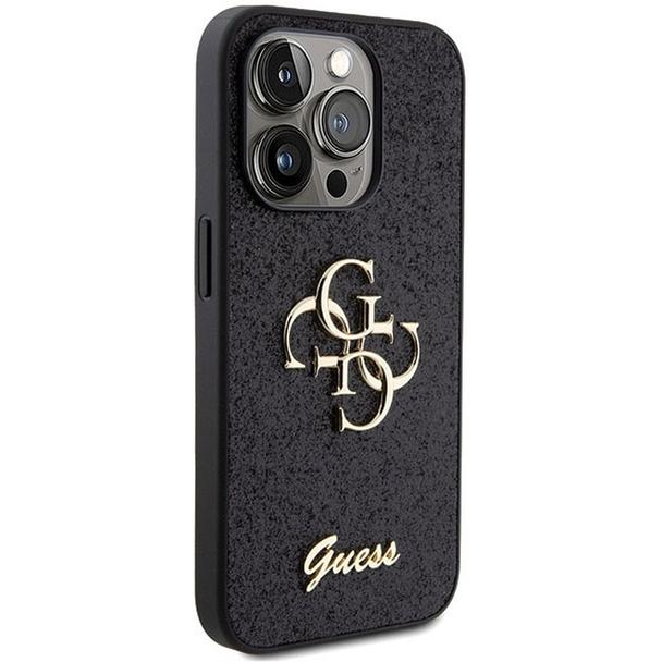 GUESS futerał do IPHONE 15 Pro Max GUHCP15XHG4SGK (Fixed Glitter Big 4G) czarny