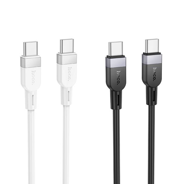 Kabel USB C do USB C Hoco 3A 60W Silikonowy 1 m X109 czarny