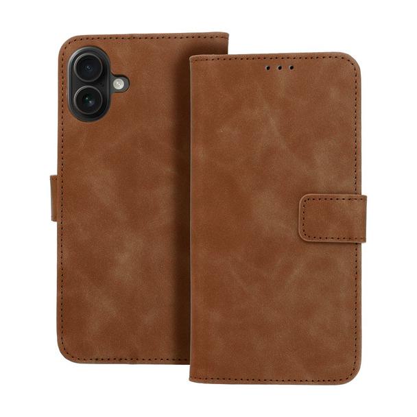 Etui z klapką na iPhone 16 PLUS Tender Book brązowe