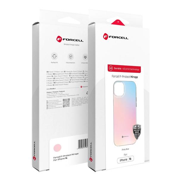 Etui na iPhone 15 Forcell F-Protect Mirage zgodny z MagSafe Military Drop-Test pinky blue