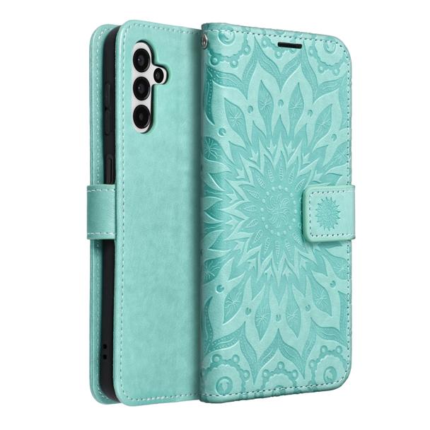 Etui z klapką na Samsung A13 5G / A04S Mezzo Book mandala zielone