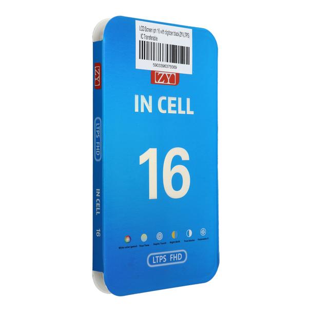 Wyświetlacz do iPhone 16 z ekranem dotykowym czarnym (ZY-LTPS) IC Transferable