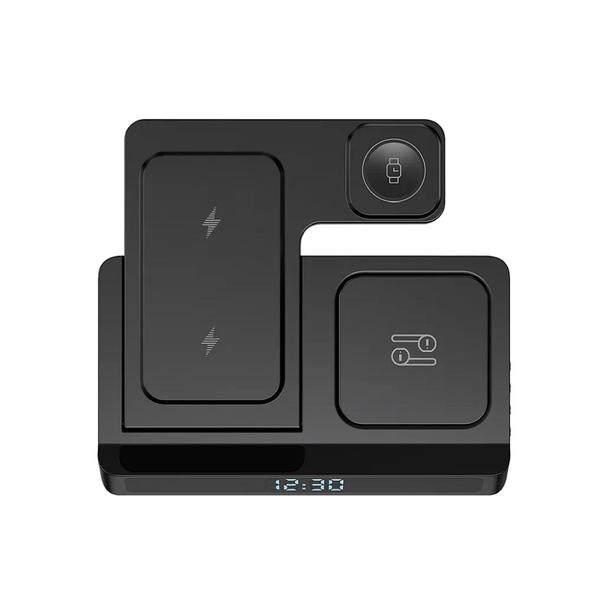 WiWU - Ładowarka bezprzewodowa z zegarem cyfrowym Wi-W006 Power Air 5in1