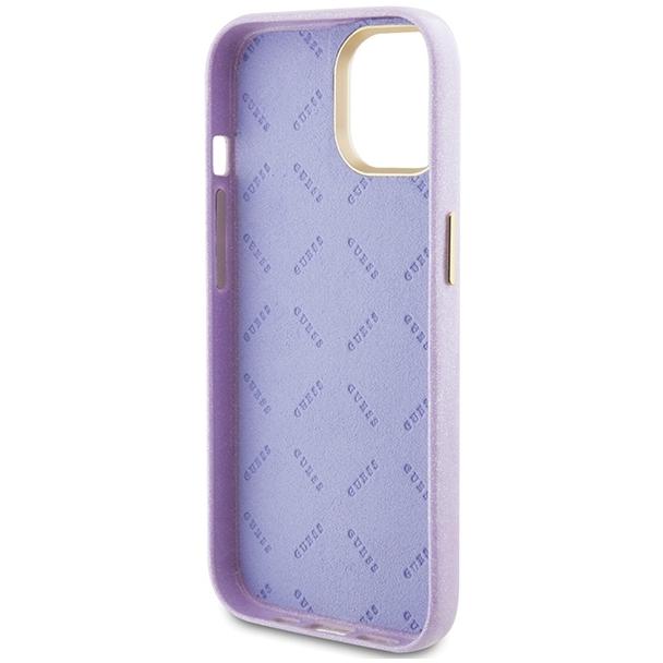 GUESS futerał do IPHONE 13 / 14 / 15 GUHCP15SPGMCSL (Glitter Glossy Script) liliowy