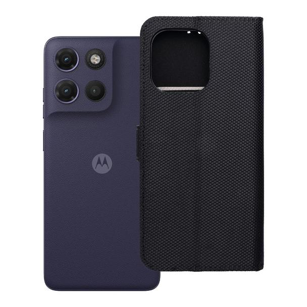 Etui z klapką na Motorola G17 POWER 4Card RFID antykradzieżowe tech fabric czarne