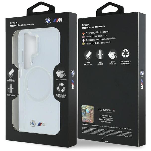 BMW futerał do SAMSUNG S26 Ultra BMHMS26L25HSMLKT (Magnetic IML Shockproof W/ Metal Logos) transparentny