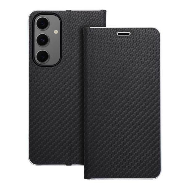 Etui z klapką na Samsung S24 FE Luna Book Carbon czarne