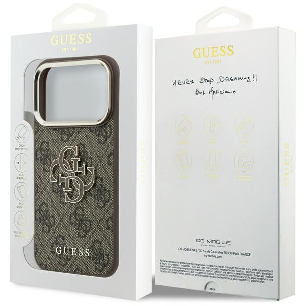 GUESS futerał do IPHONE 18 Pro Max/17 Pro Max (Big Resin Logo 4G) brązowy