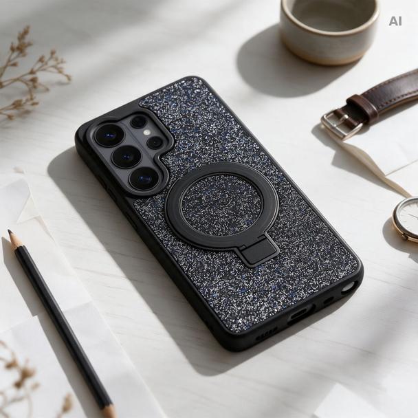 Etui na Samsung S26 Quartz Circle Stand Mag Cover czarne