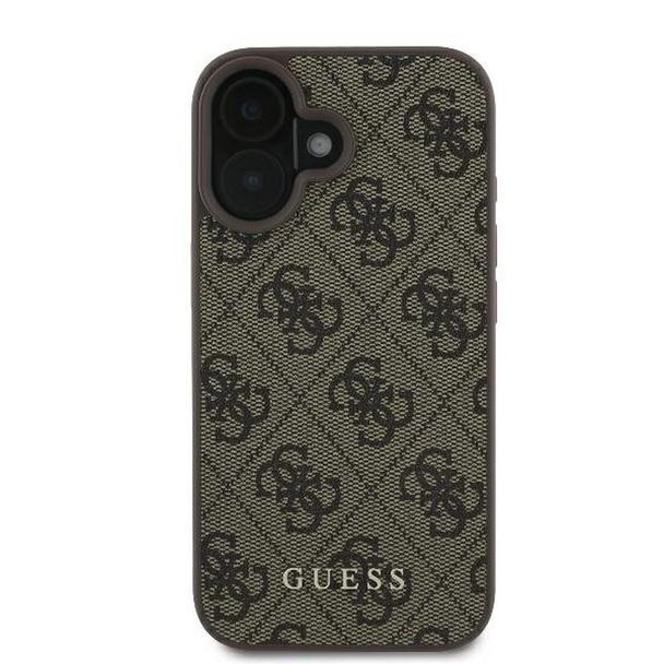 GUESS futerał do IPHONE 16 Plus GUHCP16MG4GFBR (PU 4G Classic) brązowy