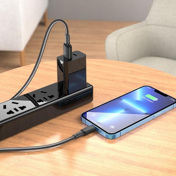 Kabel USB A do Lightning Hoco 2,4A 1 m X69 czarno biały