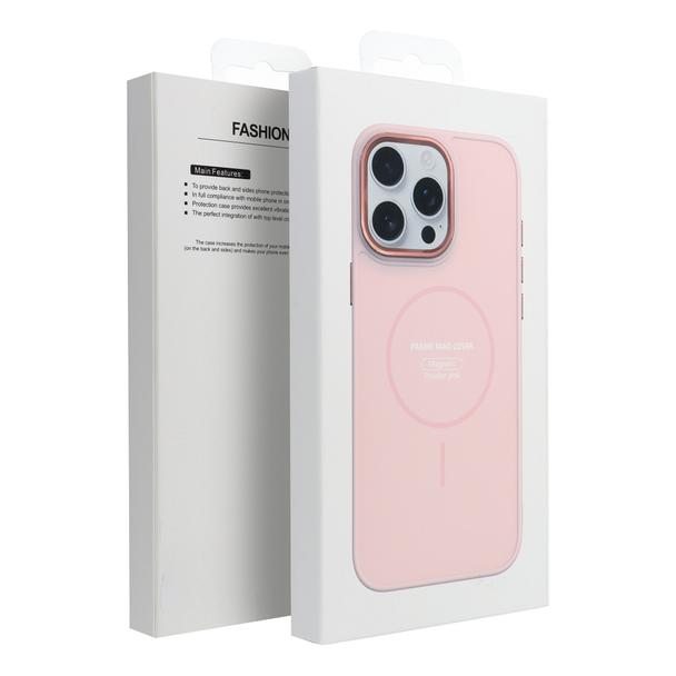 Futerał do Samsung A17 Frame Mag Cover zgodny z MagSafe pudrowy róż