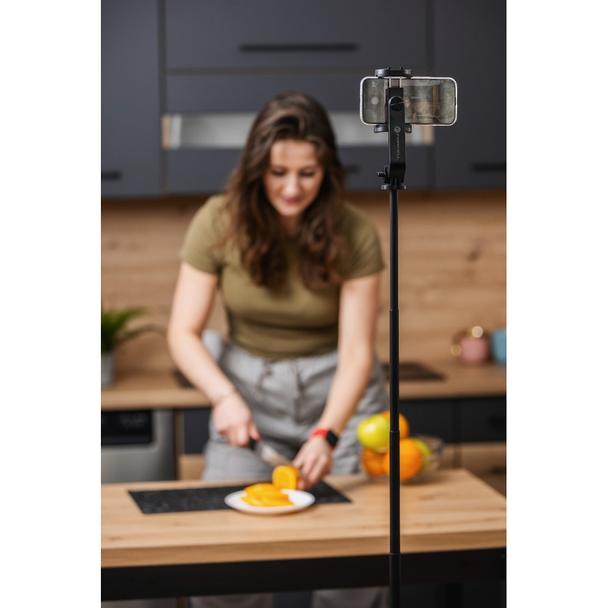 Selfie stick Forcell F-Grip S150XL tripod z pilotem bezprzewodowym czarny 0INT
