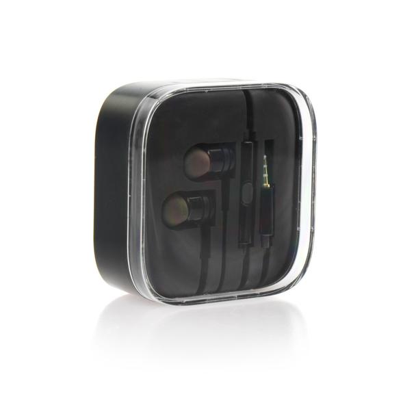 Słuchawki przewodowe Jack 3,5 mm z mikrofonem MI metal box czarne