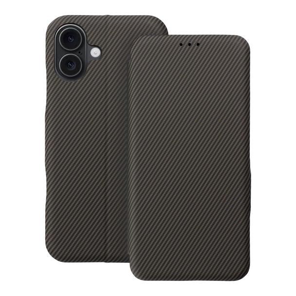 Etui z klapką na iPhone 16 PLUS Folio Side Magnet brązowe