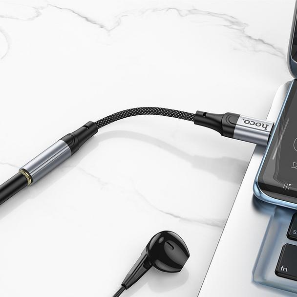 Adapter AUX USB C do Jack 3,5 mm Hoco 0,12 m LS36 czarny